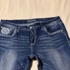 Grace Women's Dark Blue Boot Cut Jeans